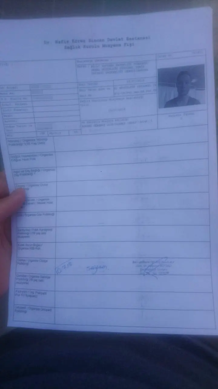 Sağlık Kurulu Muayene Fişi